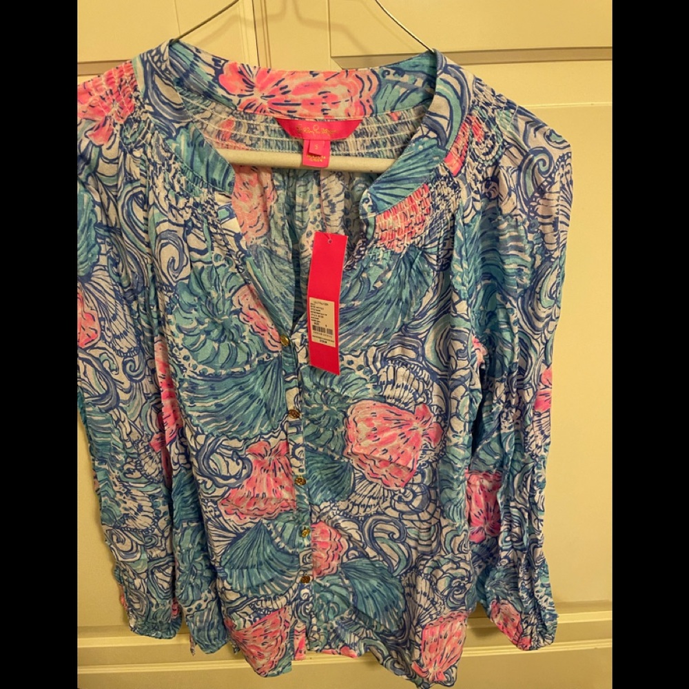 Lilly Pulitzer button front Elsa top size small